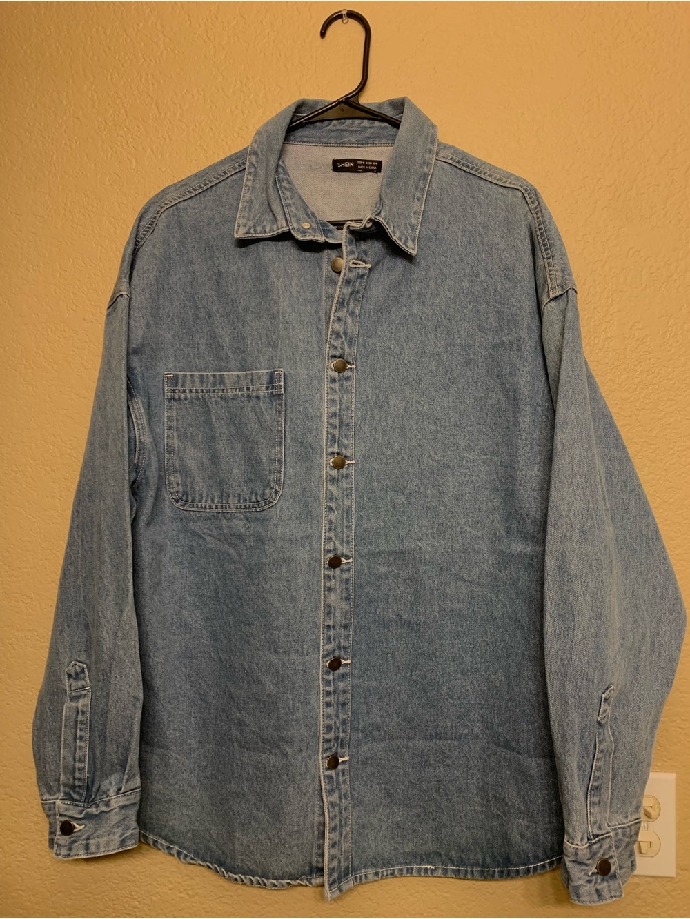 SHEIN Light Blue Denim Shirt Jacket